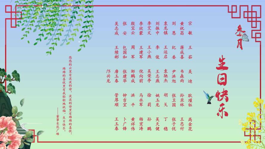 【生日祝福】恭祝3月生日的員工生日快樂！