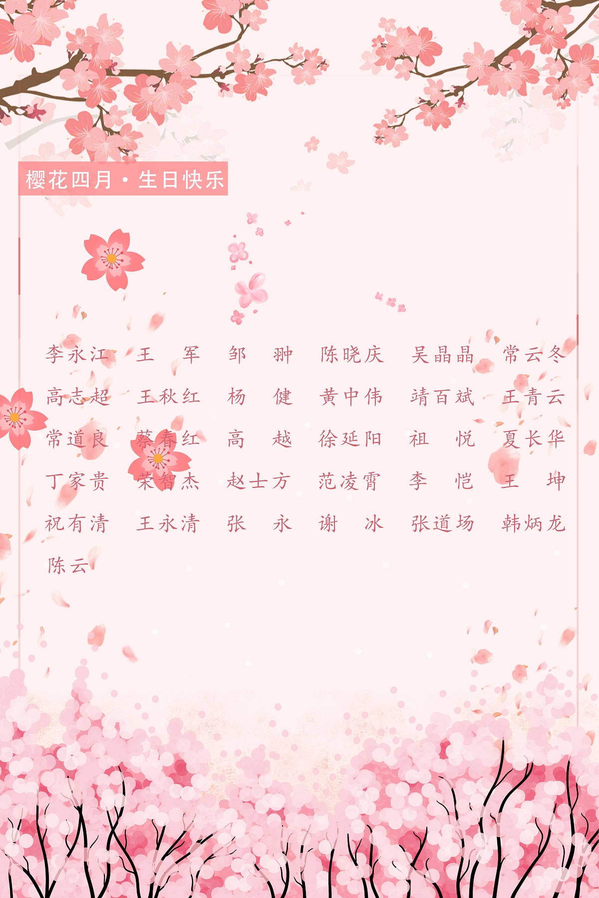 【生日祝福】恭祝04月生日的員工生日快樂！