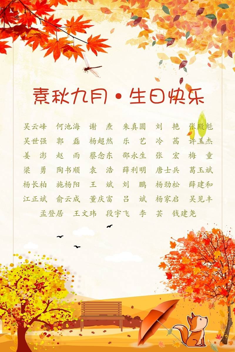 【生日祝福】恭祝09月生日的員工生日快樂！