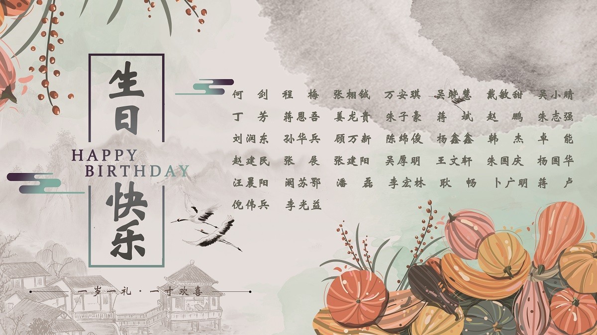 【生日祝?！抗ё?0月生日的員工生日快樂！